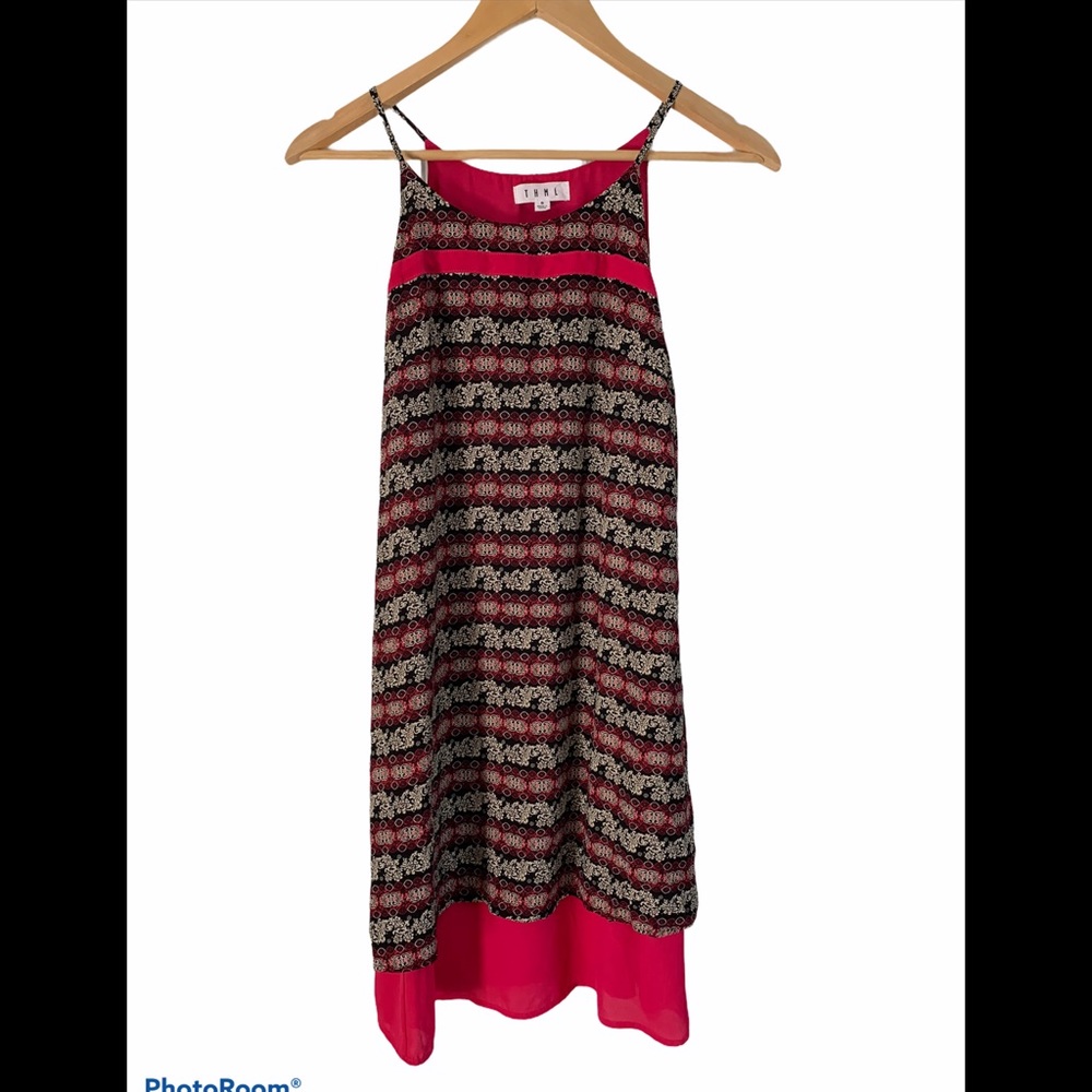 THML Boho Dress NWOT Size S Pink and Black